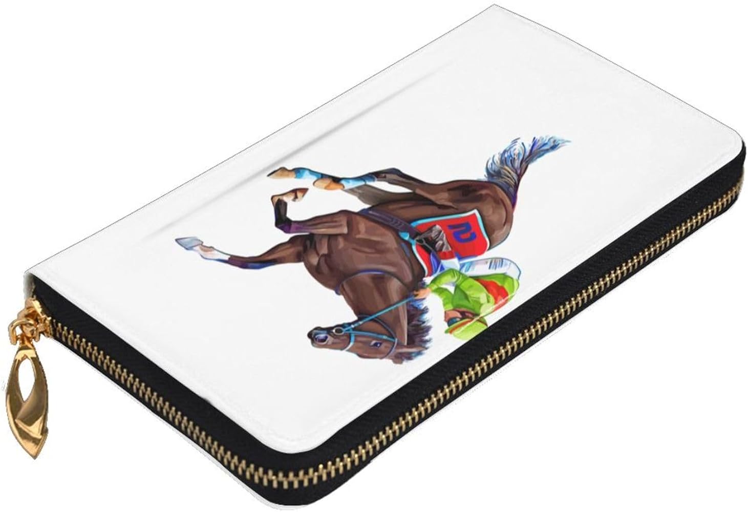 Amazon | [NEKKII] うま 馬柄 馬術 競馬 長財布 携帯に便利